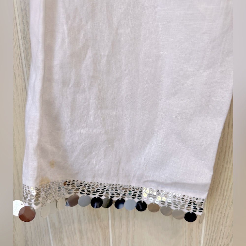 Richard Malcolm Irish Linen Wide Leg Pants White Size 8 NWT - Picture 2 of 4